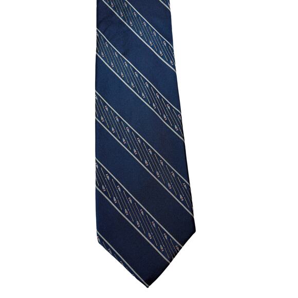 Robert Talbott Mens Finest Silk Neck Tie Blue Diagonal Stripe Design Made in USA - Picture 1 of 4